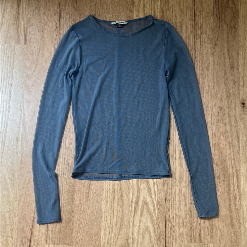 American Eagle Sheer Blue Top